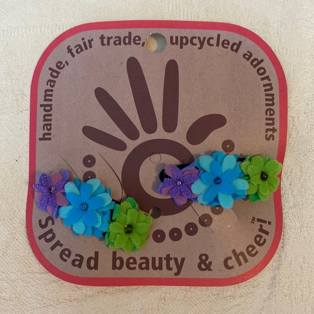 Lucuma Designs Mini Flower Snap Hair Clip Barrettes Fair Trade Handmade NEW